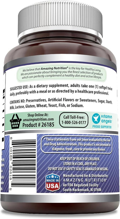 Amazing Formulas Borage Oil Supplement | 2000 Mg Per Serving | Softgels | Non-GMO | Gluten-Free | Made in USA (1 Pack, 90 Count)