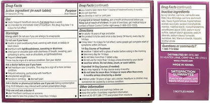 Rite Aid Acid Reducer Omeprazole Delayed Release Tablets - 20 mg, 3 Bottles, 14 Count Each (42 Count Total), Unflavored, Heartburn Relief, Heartburn Medicine, Treats Frequent Heartburn