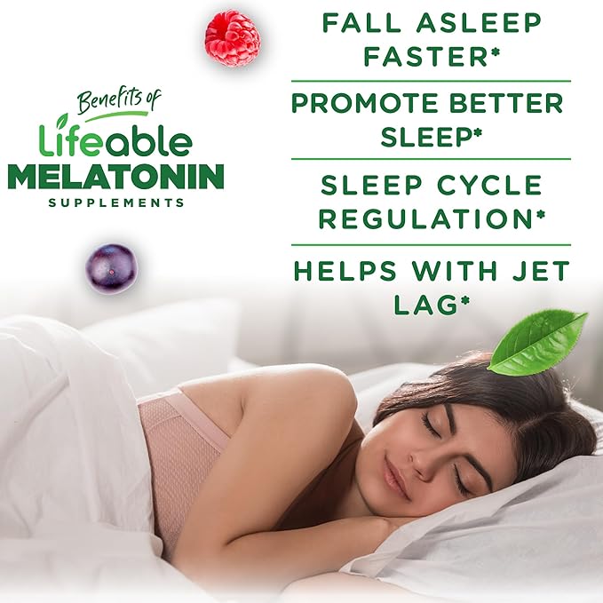 Lifeable Melatonin 20mg Gummies | Great Tasting Sleep Supplement for Adults | May Help Falling and Staying Asleep | Vegetarian Sleep Gummies for Adults, Men, Women | 60 Melatonin Gummies 20mg