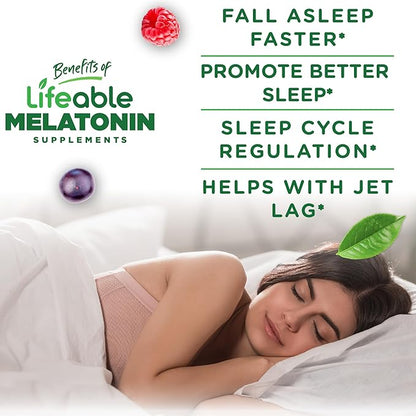 Lifeable Melatonin 20mg Gummies | Great Tasting Sleep Supplement for Adults | May Help Falling and Staying Asleep | Vegetarian Sleep Gummies for Adults, Men, Women | 60 Melatonin Gummies 20mg