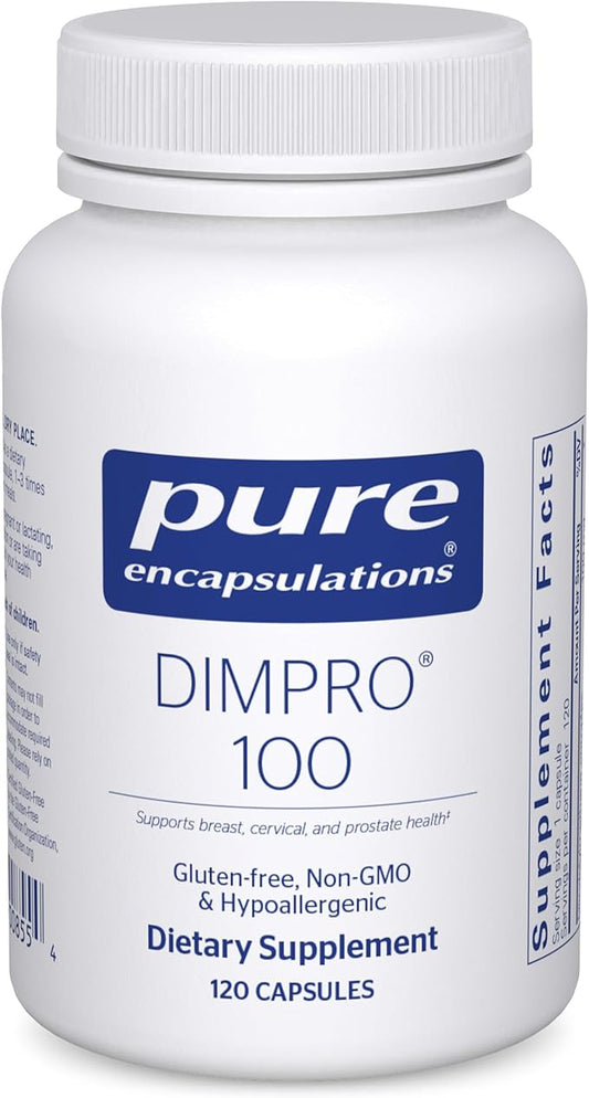 Pure Encapsulations DIMPRO 100 - Diindolylmethane Supplement - for Breast, Cervical & Prostate Health - Gluten Free & Vegan - 120 Capsules