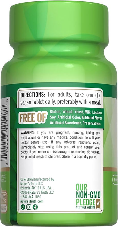 Nature's Truth Folic Acid | 800 mcg | 250 Tablets | Vegan, Non-GMO & Gluten Free Supplement