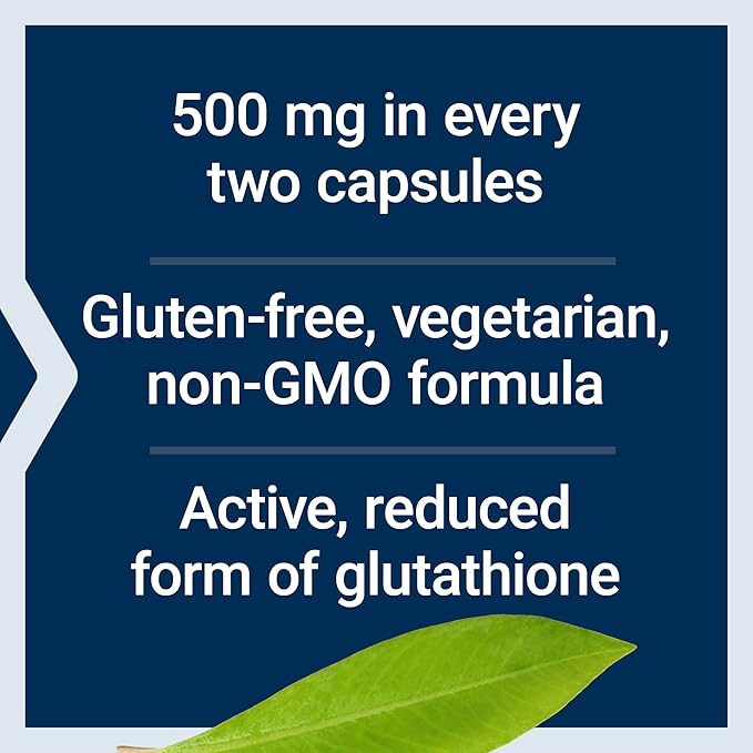 Life Extension Glutathione 500 mg – Glutathione Capsules, Antioxidant Supplement, Oxidative Stress, Active Reduced Form – Gluten-Free, Non-GMO, Vegetarian – 60 Capsules