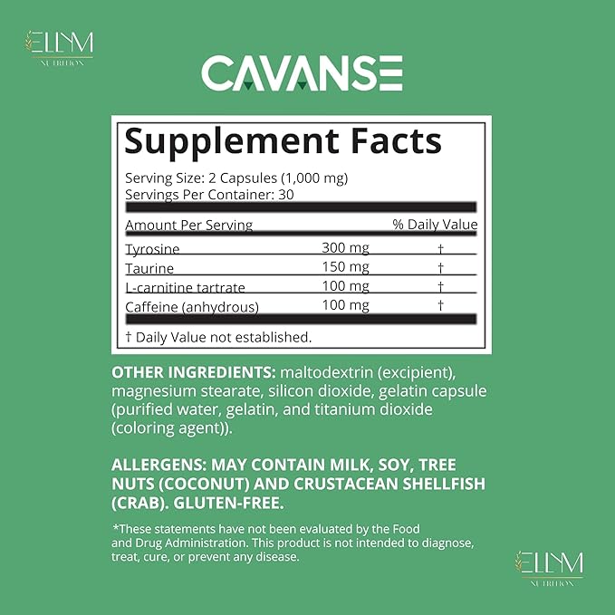 Nootropic Brain Support Supplement Daily Boost with Caffeine