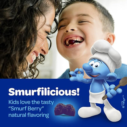 Smurfs Kids Immune Support Gummies | Black Elderberry Vitamin C and Zinc Kids Immunity Gummies | Made with Real Fruit | Doctor Developed | Non-GMO & No Artificial Flavors or Colors | 40 Gummies
