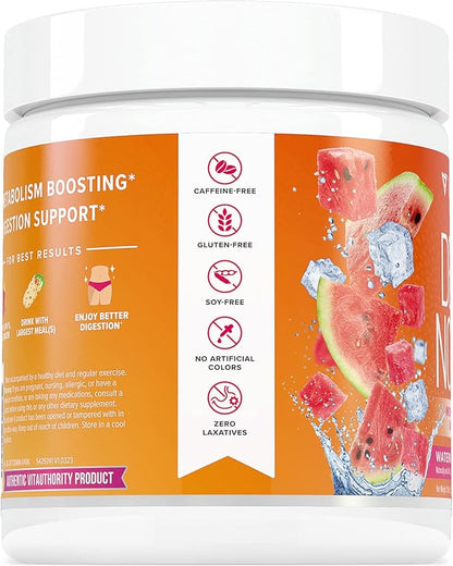 ACV Gut Cleanse Detox Powder | Detox Cleanse Metabolism Booster for Weight Loss | Nourishing L-Carnitine & Digestive Enzymes | Digestion & Bloating Relief for Women | Watermelon Flavored, 50 Servings.