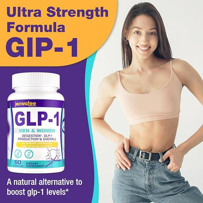 GLP-1 Supplements, GLP1 Probiotic for Women & Men, Natural GLP-1 with Akkermansia Probiotic, GLP 1 Supplement for Digestion, Energy, Daily GLP-1 Levels* & Overall Health, 60 Counts