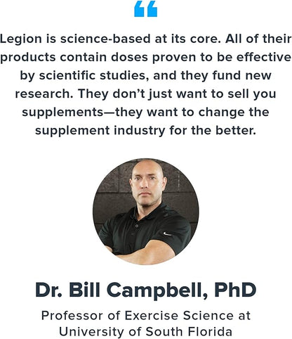 LEGION- All Natural Nitric Oxide Preworkout Drink to Boost Energy, Creatine Free, Naturally Sweetened, Beta Alanine, Citrulline, Alpha GPC (Blueberry Lemonade)