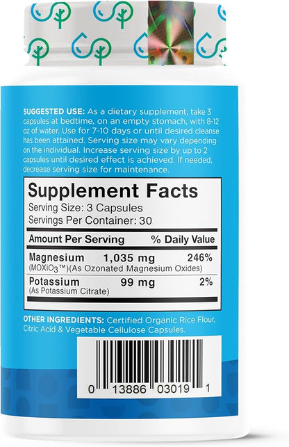 nbpure MagO7 - Natural Colon Cleanse & Detox | Occasional Constipation Relief, Stool Softening, & Bloating Support for Men & Women | Ozonated Magnesium Oxide, 90 Capsules