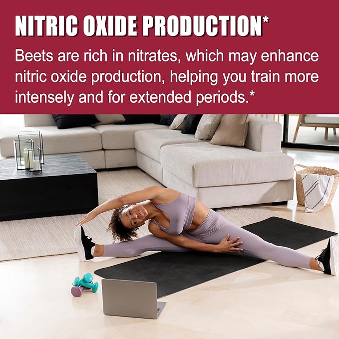 Beet Root Gummies & L-Arginine 1400mg (Made in USA), Sugar Free Nitric Oxide Supplement for Men & Women w/ B1, B2, B3, B5, B6, Folate, B12 for Energy Boost, Blood Flow & Circulation Support, 60 Cts