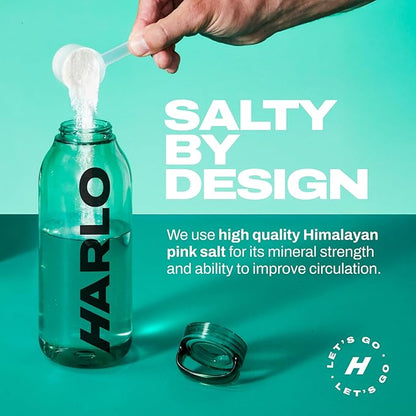 Harlo - Raspberry Salt Electrolyte Drink Mix with Bovine Collagen & Creatine- Creatine Monohydrate Powder - Energy Drink Powder - Pre Workout Powder - Sugar Free Energy Drinks - Post Workout Recovery