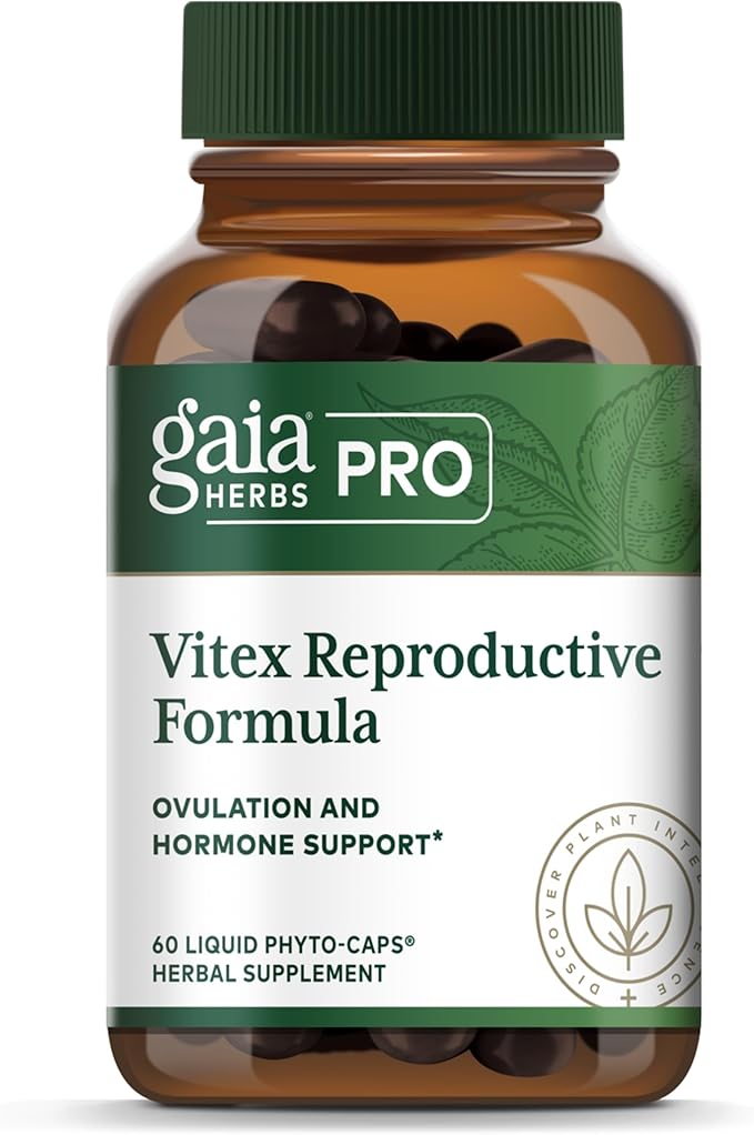 Gaia Herbs Pro Vitex Reproductive Formula - Aids Healthy Ovulation & Reproductive Function* - Supplement with Chaste Tree Berry, Dandelion Root & Ginger Root - 60 Liquid Phyto-Caps (30 Servings)
