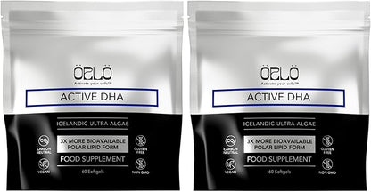 Orlo DHA - Vegan DHA Omega 3 Supplement - Triple Strength Omega3s - Plant Based DHA & EPA Fatty Acids Algae Omega-3 Oil - Krill or Fish Oil Alternative (120 Mini Softgels)