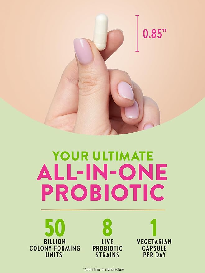 Nature's Truth Raw Flora Probiotics for Women | 50 Billion CFU | 60 Capsules | with Cranberry & Prebiotic | Vegetarian & Gluten Free Vitamins