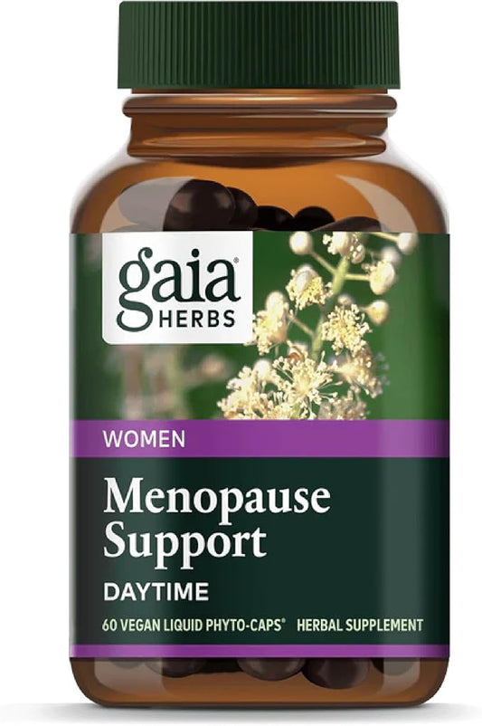 Gaia Herbs Menopause Support Daytime - Helps Maintain Hormone Balance and Well-Being for Women - with Vitex, Black Cohosh, St. John’s Wort, and Oats - 60 Vegan Liquid Phyto-Capsules (20-Day Supply)
