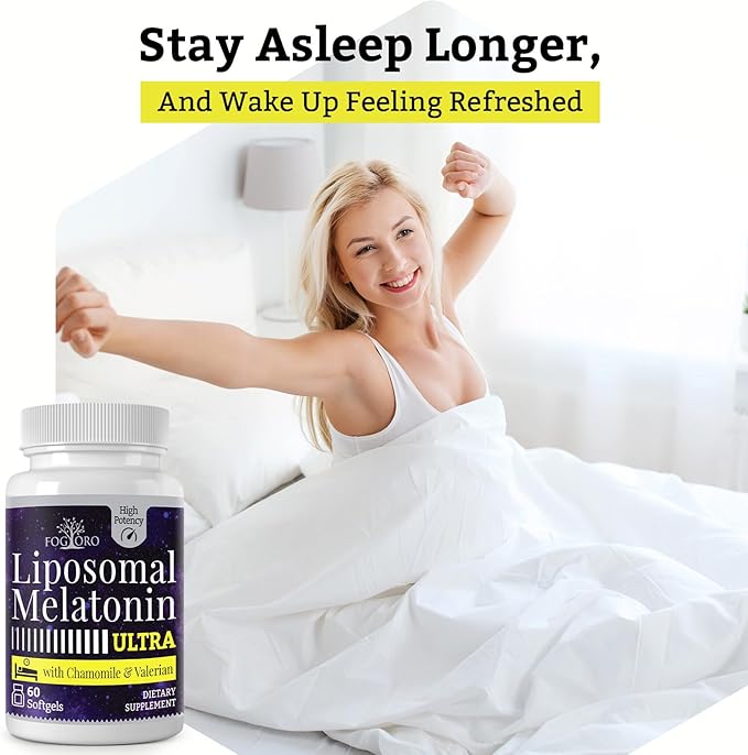 Fogoro Melatonin 60mg-Fall Asleep Faster, Stay Asleep Longer,High Dose