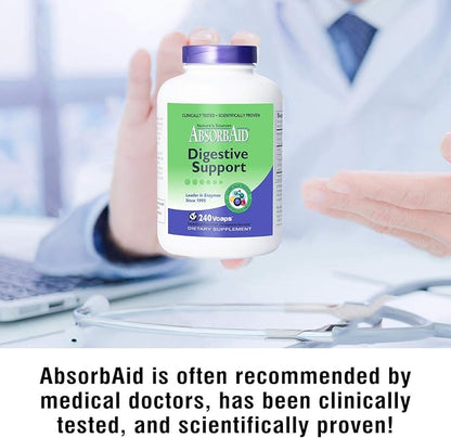 AbsorbAid Digestive Enzymes 240 vCaps, Proven to Increase Vital Nutrient Absorption by up to 71%