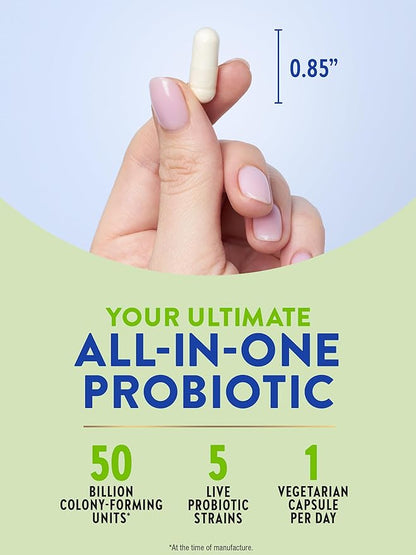 Raw Flora Probiotic with Prebiotics | 50 Billion CFU | Daily Digestive Capsules | Vegetarian & Gluten Free Supplement for Men and Women | by Nature's Truth