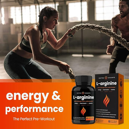 NutraChamps L-Arginine Capsules and Nitric Charge Capsules 2 Pack Bundle