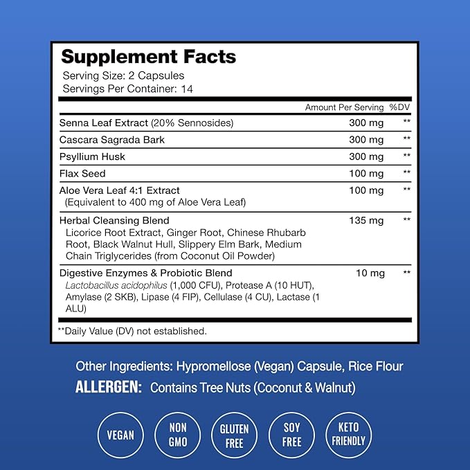 NutraChamps Colon Cleanse & Detox for Weight Loss [14 Day Quick Cleanser] Safe & Effective Formula with Probiotic & Digestive Enzymes for Constipation Relief