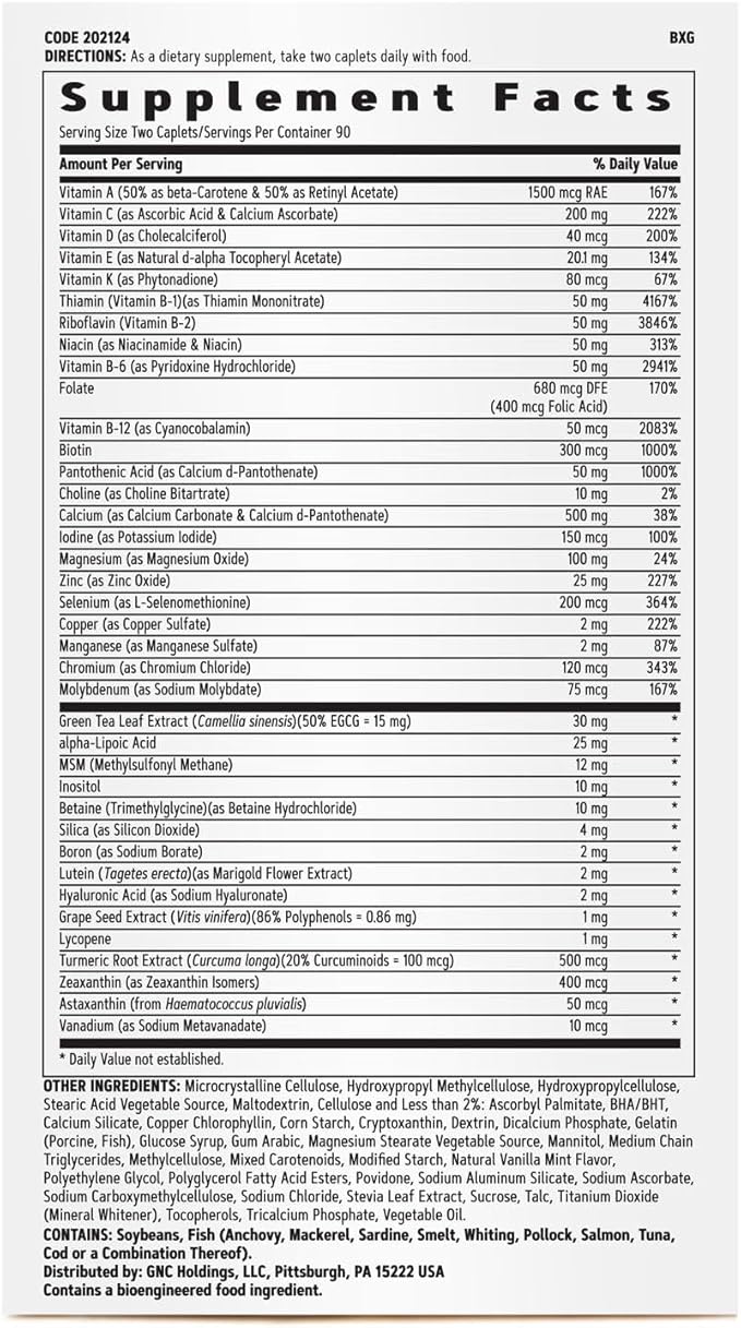 GNC Women's Multivitamin Active Without Iron |Supports an Active Lifestyle | 30+ Nutrient Formula | Promotes Bone & Joint Health, Helps Energy Production | 180 Caplets