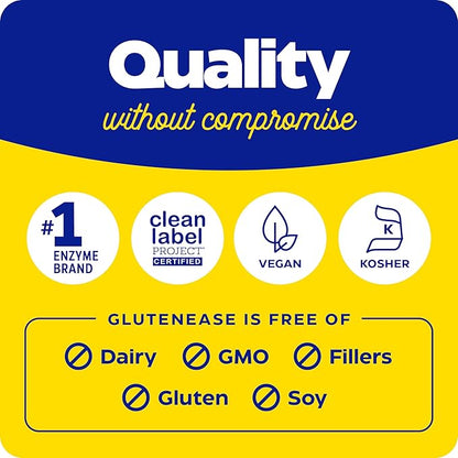 Enzymedica GlutenEase, Digestive Enzymes for Food Intolerance, Support for Hidden Gluten & Cross-Contamination, Offers Fast Acting Gas & Bloating Relief, 60 Count (FFP)