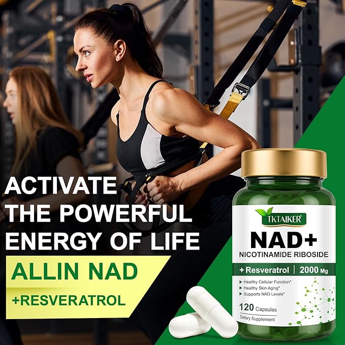 NAD Supplement 2000 Mg - 120 Capsules True NAD & Resveratrol, NMN Alternative Liposomal NAD+ for Women & Men, Support Cellular Health, Stamina & Healthy Aging - Ultra Strength Capsules