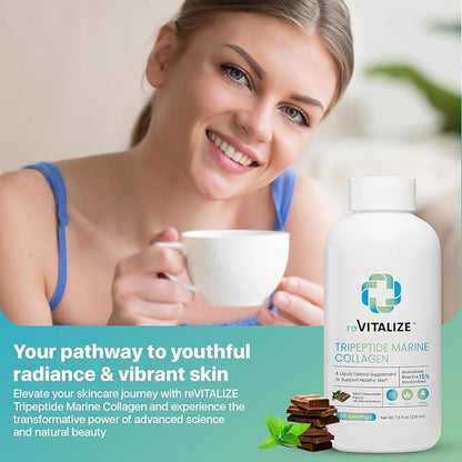 Advanced Hydrolyzed Marine Collagen Peptides - Anti-Aging and Skin Renewal Tripeptide Supplement for Hair, Skin and Nails - Helps Maintain Healthy Joints | Mint Chocolate Flavor - 30 Servings