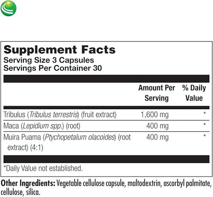 Nutra Biogenesis Andro Plus - Tribulus Terrestris Extract for Men, Maca Root Supplement for Men's Vitality with Muira Puama, Health and Wellness Support - 90 Vegetarian Capsules