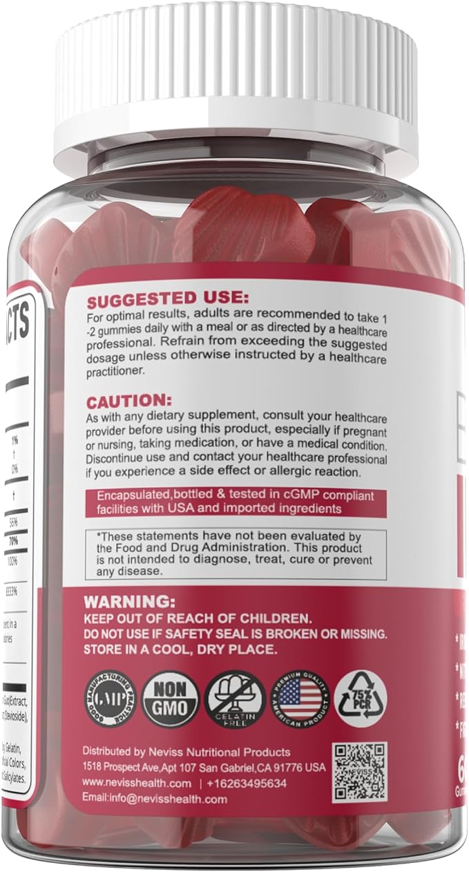 Beet Root Gummies with Iron, Methyl B12, Folate, Vitamin C - Made in USA - Increase Nitric Oxide & Iron Levels, Energy Support, Fight Fatigue, Beetroot & Gentle Iron Supplement, Sugar Free, 120 Count