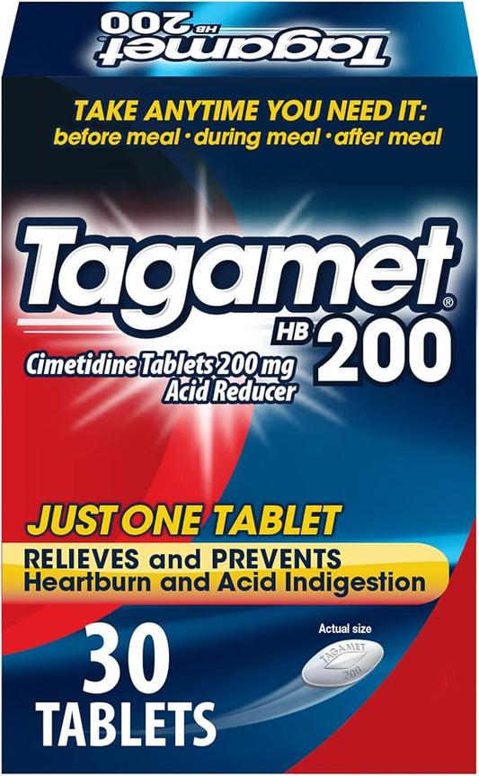 Tagamet HB 200 mg Cimetidine Acid Reducer and Heartburn Relief, 30 Count