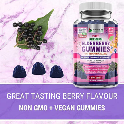 FRESH HEALTHCARE Black Seed Oil and Elderberry Gummies - Bundle