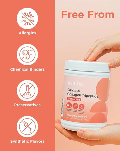 K-Nutra Original Collagen Tripeptide | 200g (7.05oz) | 100% Pure Freshwater Collagen Powder | 200X Absorption GPH | Helps Support Skin Hydration, Hair & Nail Health
