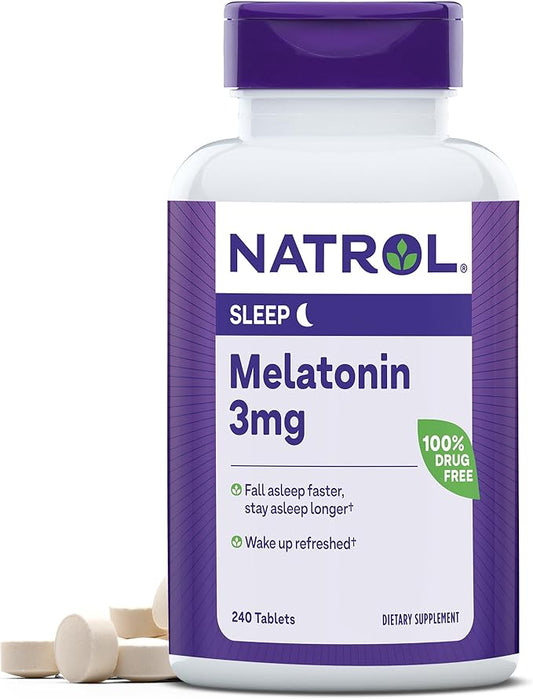 Natrol Melatonin 3 mg, Dietary Supplement for Restful Sleep, Sleep Supplements for Adults, 240 Melatonin Tablets, 240 Day Supply