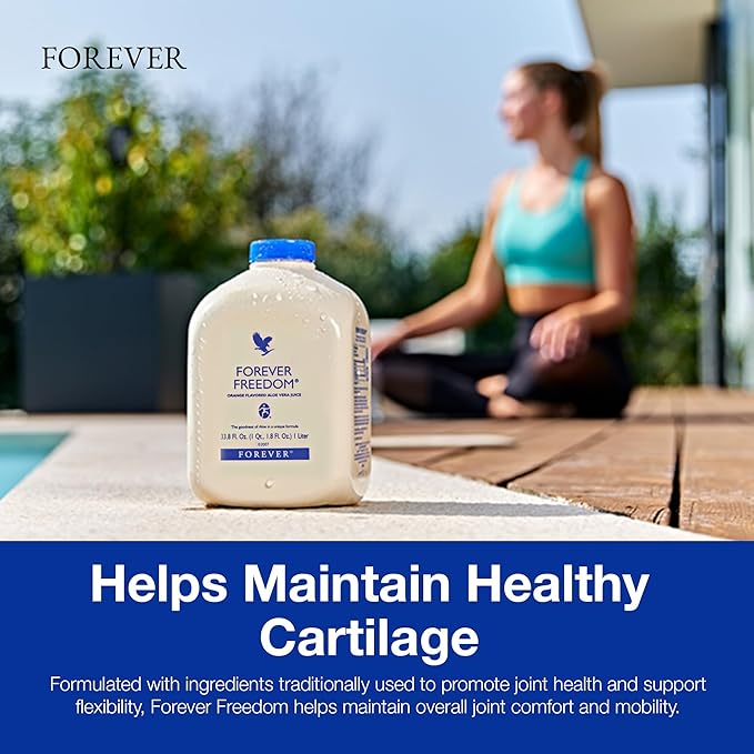 Forever Living - Forever Freedom - Aloe Vera Joint Support with Glucosamine and Chondroitin - Orange Flavor - 33.8 fl oz (Pack of 1)