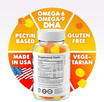 DR. MORITZ Vegan Omega 3 Gummies for Kids and Toddlers (90 Count), Omega 3 Kids Gummies for Brain and Heart Health, No Fish Oil and Gluten Free