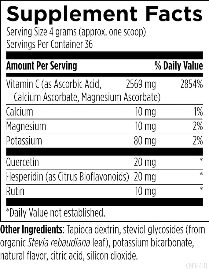 Designs for Health C+BioFizz Fizzy Vitamin C Drink Powder High Potency Powder with Bioflavonoids - Immune + Antioxidant Support - Vegan (36 Servings / 144g)