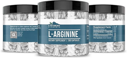 Earthborn Elements L-Arginine Pure & Undiluted, No Additives (200 Capsules)