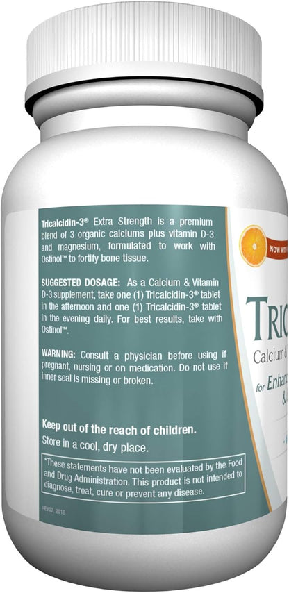 Tricalcidin-3 Extra Strength. Bone Tissue Fortification Support. Stem Cell Certified Activation. Premium Blend of 3 Calciums.Complete Bone Health Tissue Support System. 120 Capsules