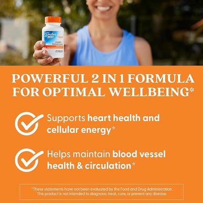 Doctor's BEST CoQ10 100 mg + Nattokinase 2,000FU, Supports Heart & Circulation Support, Non-GMO, Gluten Free, Vegan, 60 Veggie Caps