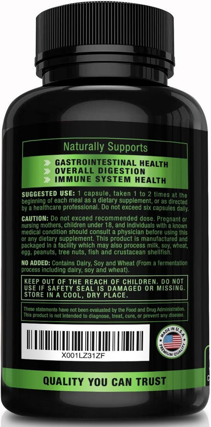 Advanced Plant-Based Digestive Enzymes: Boost Gut & Immune Health with Aspergillopepsin, Amylase, Bromelain & More for Bloating Relief & Overall Digestion