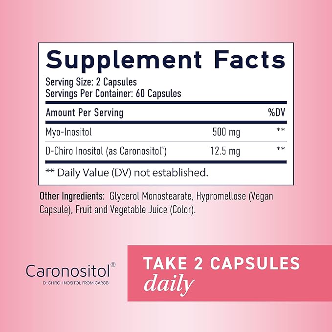 Myo-Inositol & D-Chiro Inositol for Hormone Balance for Women | Microbeadlets to Regulate Menstrual Cycle & Support Ovarian Health | 40:1 Ratio Myo & D Chiro | Non-GMO | 120 Ct (2 Month Supply)