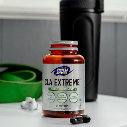 NOW Foods Sports Nutrition, CLA Extreme™ (Conjugated Linoleic Acid) With Guarana & Green Tea, 90 Softgels