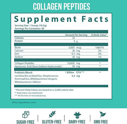 GOBIOTIX Fiber & Collagen Bundle: Hair, Skin, Gut Support - 30 Servings Collagen, 35 Servings Fiber