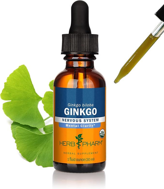 Herb Pharm Certified Organic Ginkgo Liquid Extract for Memory and Concentration - 1 Ounce (781468)