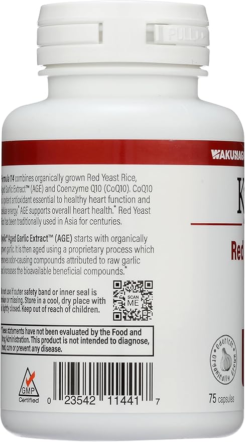 Kyolic Aged Garlic Extract Formula 114, Red Rice Yeast & Coq10, 75 Capsules (Packaging May Vary)