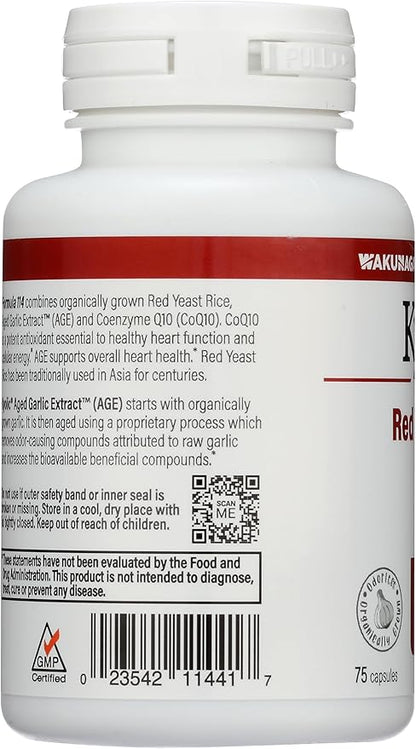 Kyolic Aged Garlic Extract Formula 114, Red Rice Yeast & Coq10, 75 Capsules (Packaging May Vary)