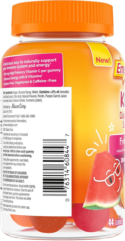 Emergen-C Kidz Daily Immune Support Dietary Supplements, Flavored Gummies with Vitamin C and B Vitamins, Fruit Fiesta Flavored Gummies - 44 Count