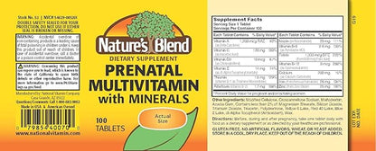 Nature's Blend Prenatal Formula Multivitamin 100 Tabs (1AA26)