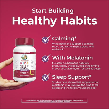 MaryRuth's Melatonin Gummies for Kids | 2 Month Supply | Sleep Gummies for Kids Ages 4+ | Kids Melatonin Gummy | Melatonin 1 mg | Relaxation & Sleep Support | Vegan | Gluten Free | 60 Count
